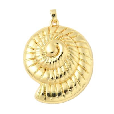 Maxi dije colgante caracol 38 mm verano baño de oro / unidad