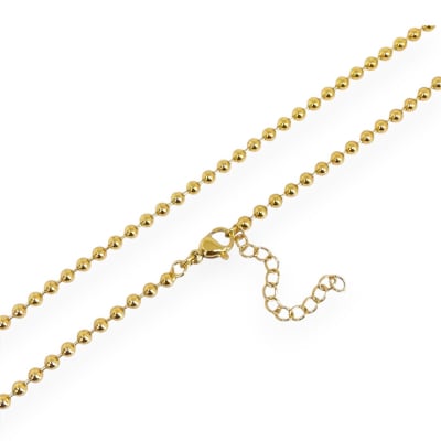 Cadena armada militar balin 3 mm baño de oro / unidad
