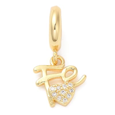 Colgante europeo charm fe corazón religioso dije baño de oro / unidad