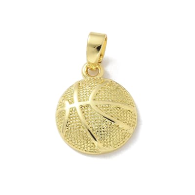Dije colgante balón básquet 14.5 mm baño de oro / unidad