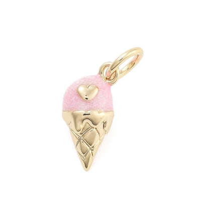 Dije colgante helado ice cream 11.5 mm esmaltado baño oro / unidad