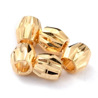Separador tubular ranura 4 mm baño de oro 18k / 10 uds