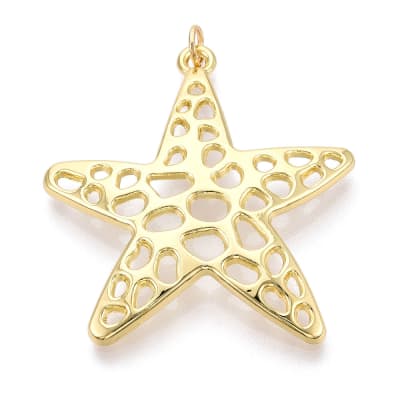 Maxi dije colgante estrella de mar 40 mm verano baño de oro / unidad