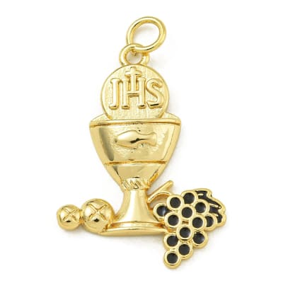 Dije colgante religioso eucaristía cáliz 27.5 mm baño de oro / unidad
