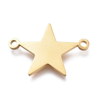 Dije conector corazón estrella acero / unidad
