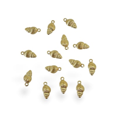 Mini dije caracol concha de mar 10x5 mm gold-filled / unidad