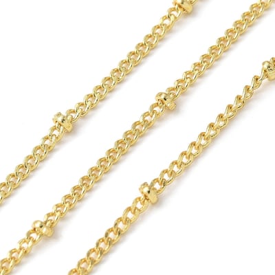 Cadena eslabón chico con balines baño de oro / metro