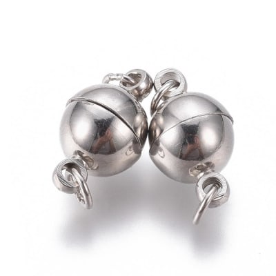 Broche redondo magnético Plateado / set