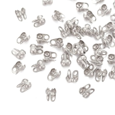 Mini tapa nudos 4x2mm acero plateado / gramo