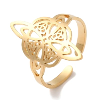 Anillo ajustable nudo de bruja acero / unidad