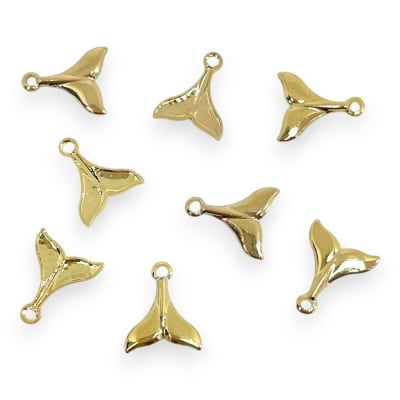 Mini dije cola de sirena ballena 8 mm gold-filled / unidad