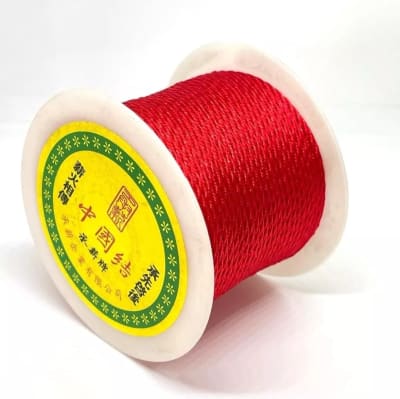Cordón redondo trenzado fibra de poliéster rojo 2 mm / metro