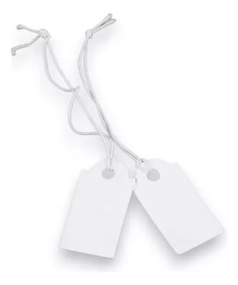 Pack de 100 Tags Etiqueta Con Cuerda Colgar Precio Descripción / 100 uds