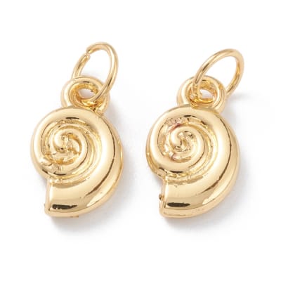 Dije colgante caparazón de caracol baño de oro platino / unidad