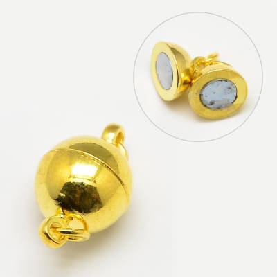 Broche redondo 14x8 mm magnético Dorado / set