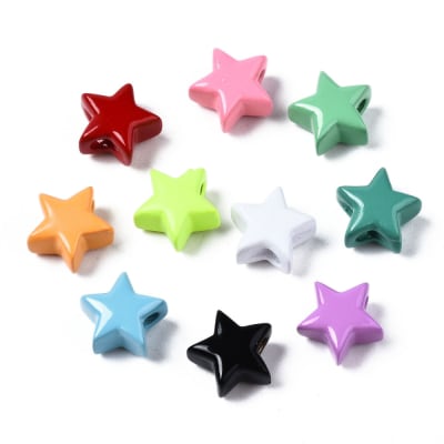Pasadores multicolor estrella 10 mm latón pintado / unidad
