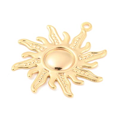 Maxi dije colgante sol 33 mm verano baño de oro / unidad