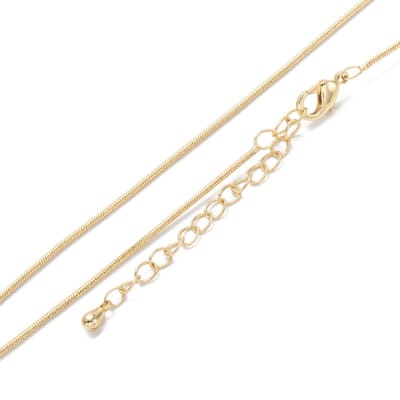 Cadena armada tejido serpiente 1 mm baño oro platino / unidad