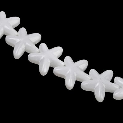 Dije pasador estrella blanca 18 mm vidrio / unidad
