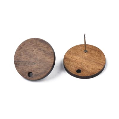 Base de aros topito redondo 20 mm madera de nogal / par