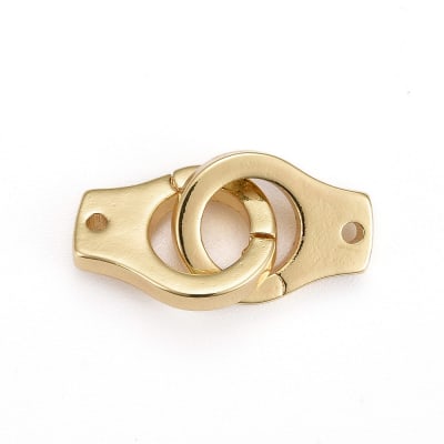 Dije conector esposas policía 14.5 mm baño oro / unidad