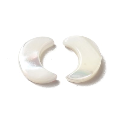 Dije pasador luna 12 mm nácar / 5 uds