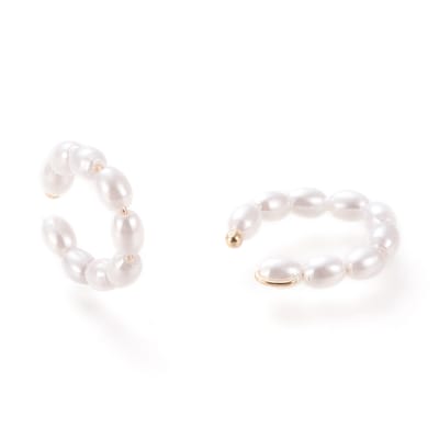 Ear cuff aros solitarios perlas shell / unidad