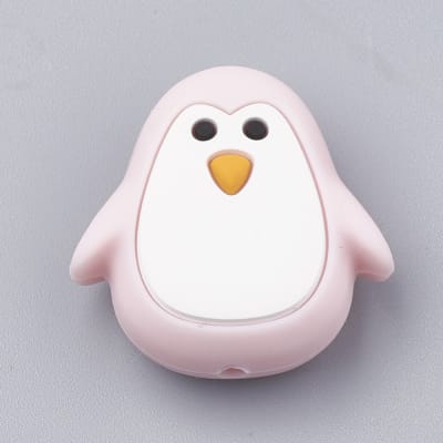 Mordedor pasador silicona pingüino bebé portachupete / unidad