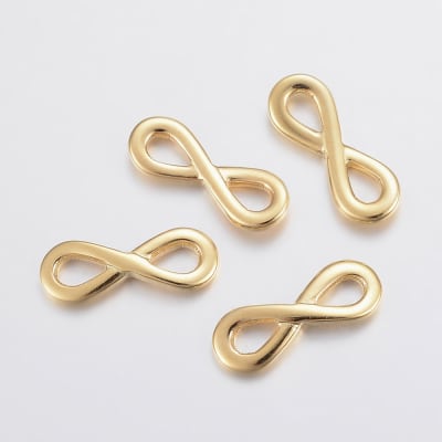 Dije conector infinito liso 17.5 mm acero / unidad