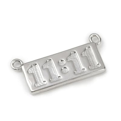 Dije conector 11:11 plaquita 24.5 mm latón / unidad