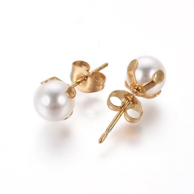 Aros topo topito segunda etapa acero perlas plástica / par