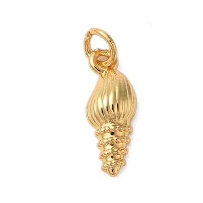 Dije colgante concha caracol africano mar 16 mm baño de oro / unidad