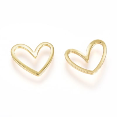 Figura cerrada corazón 13 mm baño de oro / unidad