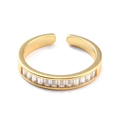 Anillo ajustable cinta brillante baño de oro / unidad
