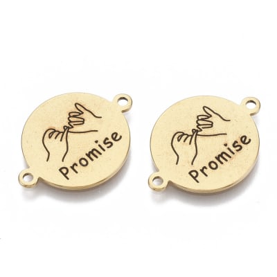 Dije conector pareja amor amistad promesa acero / unidad