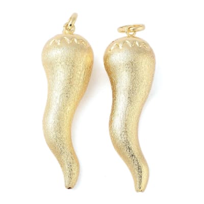 Maxi dije colgante ají cuerno italiano suerte 80 mm baño de oro / unidad