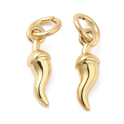 Mini dije colgante ají dorado 12x3.5 mm baño de oro / unidad