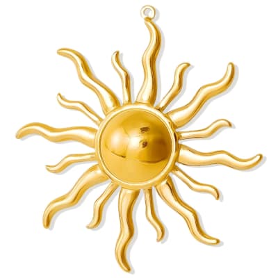 Dije colgante sol 43 mm acero dorado / unidad