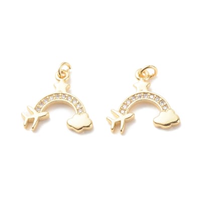Dije colgante arco iris arcoiris avión baño de oro / unidad