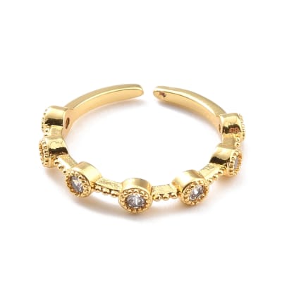 Anillo ajustable puntos midi ring baño de oro / unidad