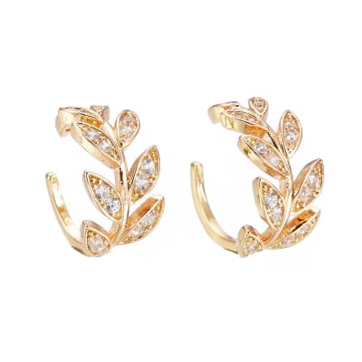 Ear cuff aros solitarios espiga baño de oro / unidad