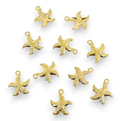 Mini dije estrella de mar 11x9 mm gold-filled / unidad