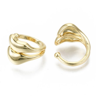 Ear cuff solitarios liso dorado baño de oro / unidad