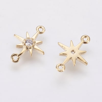 Dije mini estrella fugaz baño de oro / unidad