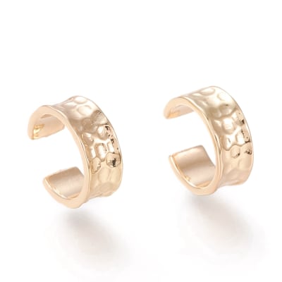 Ear cuff aros solitarios liso dorado / unidad