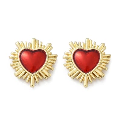 Aros topo topito segunda etapa sagrado corazón 11 mm baño oro / par