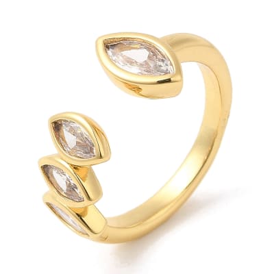 Anillo ajustable ojo de caballo baño de oro / unidad
