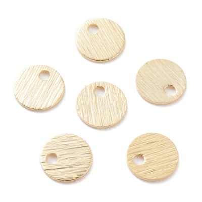 Dije colgante círculo 6 mm baño de oro / unidad