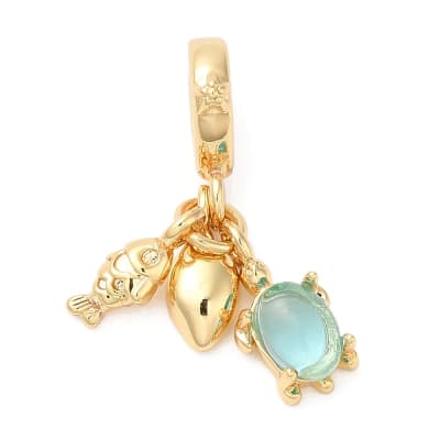 Colgante europeo charm pez tortuga concha de mar dije baño de oro / unidad
