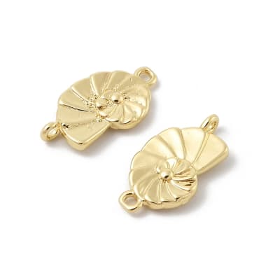 Dije conector caracol 20 mm baño oro / unidad